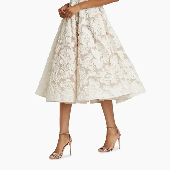 Bronx and BancoSabrina‎ Embroidered A-Line Midi-Dress Skirt